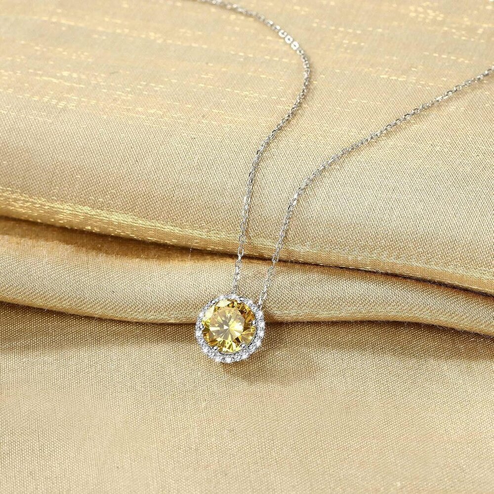 Sterling Silver Birthstone Necklace 8mm Peridot Heart Round Teardrop - Picture 5 of 6